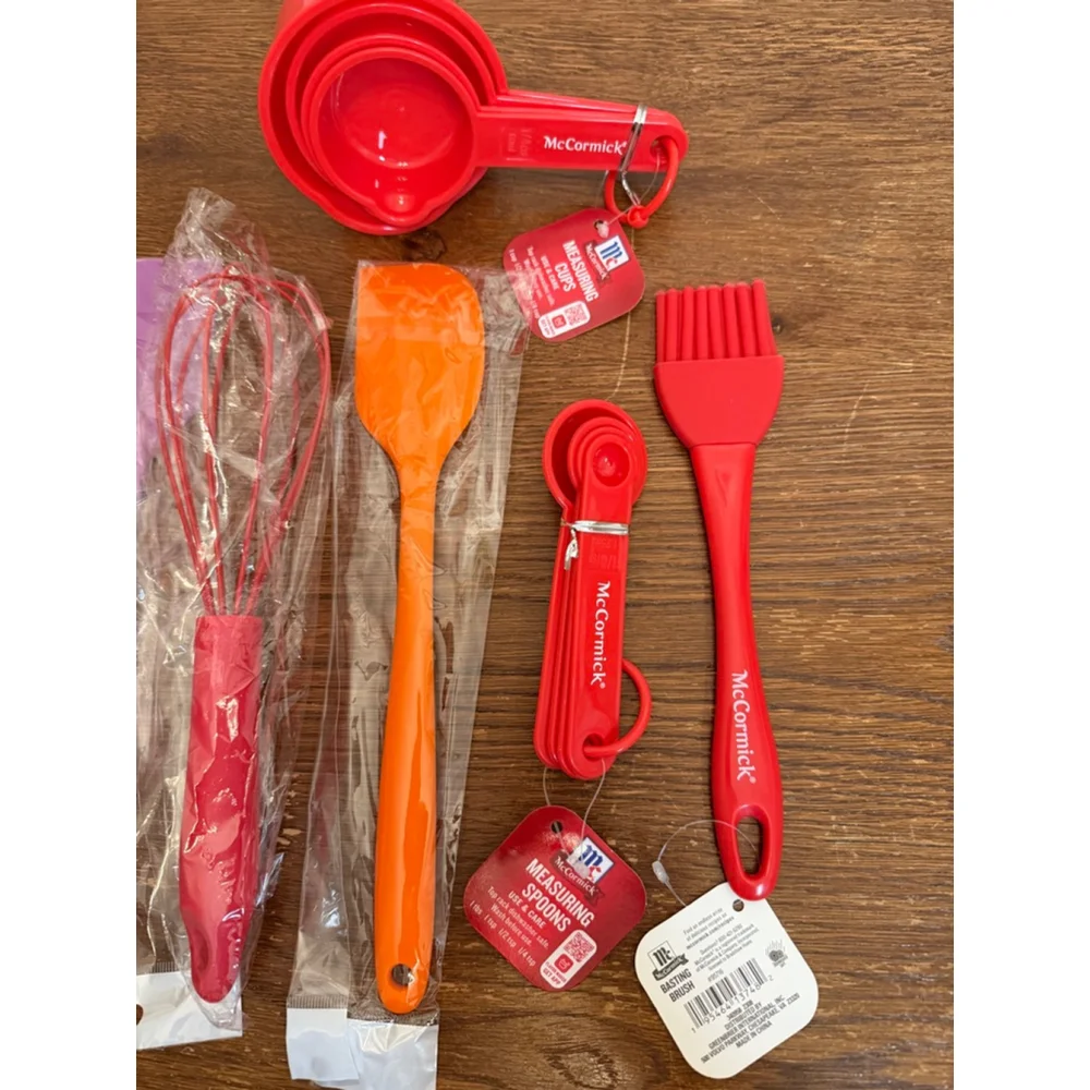 McCormick Silicone Kitchen Tool Lot Measuring Cups Spoons Whisks Spatulas Brush